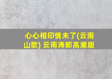 心心相印情未了(云南山歌) 云南涛郎高潮版